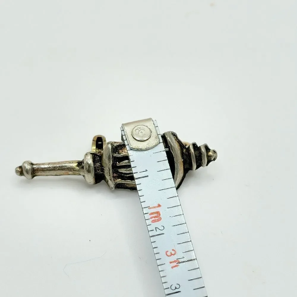 5/$25 Vintage two tone torch lamp brooch pin
